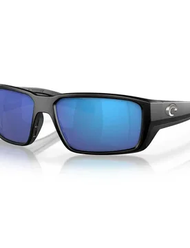 Fantail Pro Mirrored Polarized Sunglasses Matte Black Blue Mirror 580G/CAT3 Women - Costa - FashionsVida