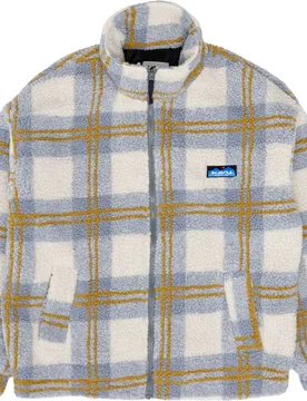 Polaire zippée épaisse - Loven Sherpa Fleece Jacket W Horizon Plaid - Taille M - Bleu - Kavu - FashionsVida