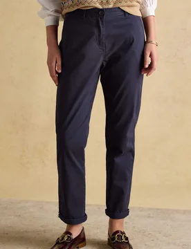 Cotton Rich Brushed Straight Leg Chinos Navy female - Joules - FashionsVida