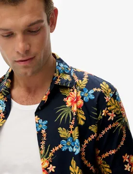 Superdry Men's Hemd mit Hawaii-print Marineblau - Größe: S - 64.99 - FashionsVida