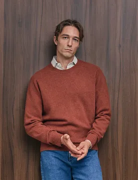 Jersey de hombre de cuello redondo liso lana yak - Emidio Tucci - FashionsVida