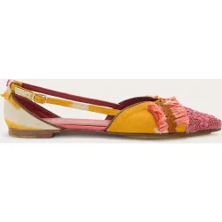 Zapatos planos estampados de piel