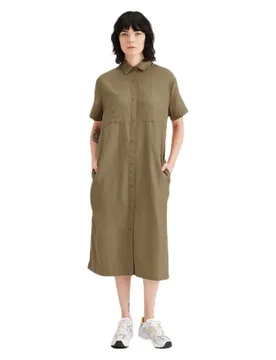 Robe Midi à Manches Courtes Button Front Harvest Gold L - Dockers - FashionsVida