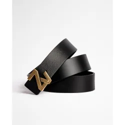 Zadig & Voltaire - Cinturón de cuero 40mm de ancho con hebilla