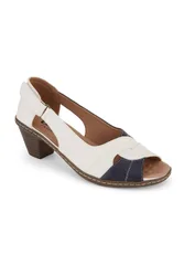Women's Heeled Peep Toe Sandals in White Size: 8 - White - Size: 8