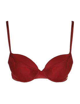 Push Up BH PEONY LACE dunkelrot 75C damen - BOSS - FashionsVida