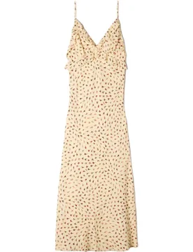 Vestido largo lencero estampado de flores - sandro - FashionsVida