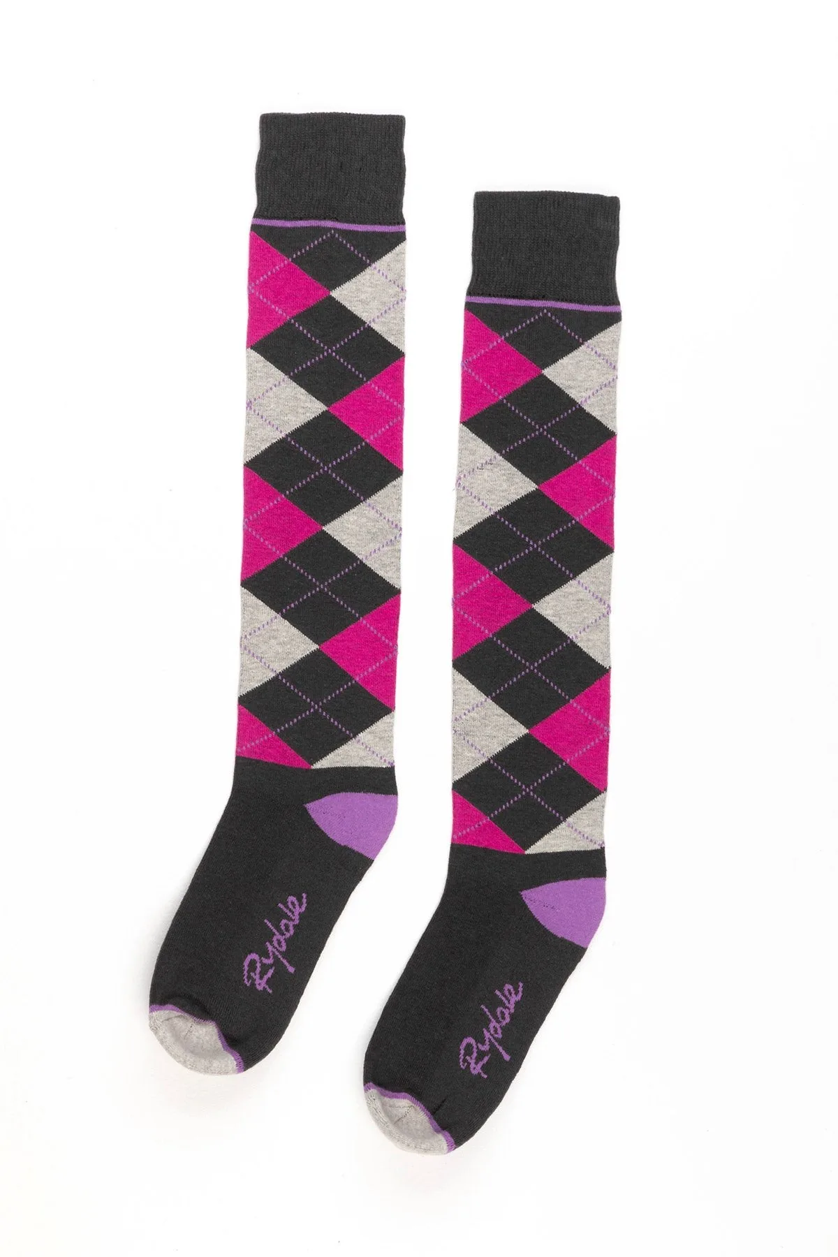 Womens Argyle Knee High Riding Socks - - Size: ONESIZE - Rydale - FashionsVida