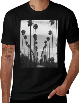 Vintage Black & White California Palm Trees Photo T-Shirt Work Daily Short Sleeve Top T-Shirt - Aliexpress - FashionsVida