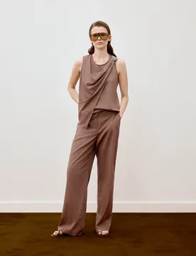 Pantalón ancho fluido con goma de mujer - Woman Limited El Corte Inglés - FashionsVida
