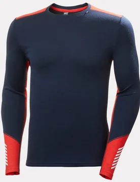 Men's Lifa Merino Midweight Crew Base Layer Navy S - Navy Blue - Male - Helly Hansen - FashionsVida