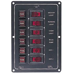 Aluminum 6 Switches Vertical Panel One Size unisex