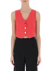 Gilet misto lino LIU JEANS ROSSO 44
