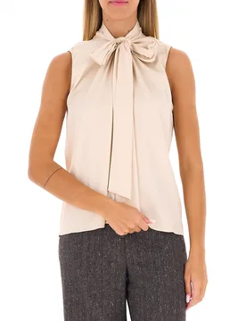 Blusa con fiocco CHAMPAGNE 44 - Diana Gallesi - FashionsVida