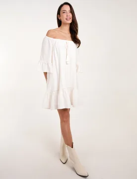 Bardot Tunic Dress - S/M / IVORY - female - Blue Vanilla - FashionsVida