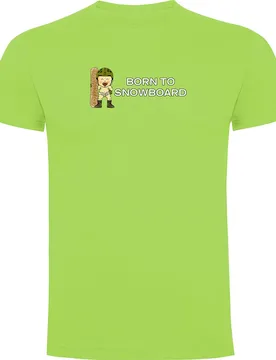 T-shirt à Manches Courtes Born To Snowboard Light Green L - Kruskis - FashionsVida