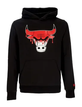 Felpa Leggera Cappuccio Uomo Nba Drip Logo Hoodie Chibul Black/front Door Red - New era - FashionsVida