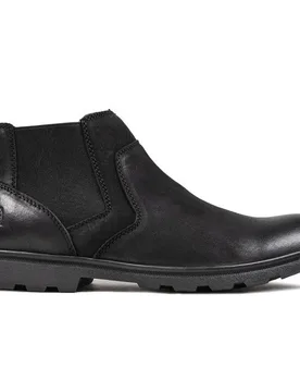 Tyrone Memory Foam Mens - Black Leather - Size Uk 10 - Hush puppies - FashionsVida