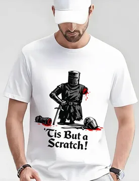 Tis But a Scratch The Holy Grail 0616 Monty python Funny Quote Gift t shirt The Black knight King Arthur Graphic clothes S-6XL - Aliexpress - FashionsVida