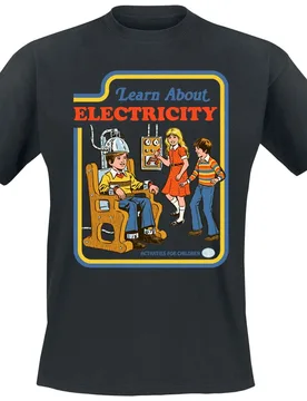 T-Shirt - Learn Abou Electricity - M bis XXL - für Männer - Größe XXL - schwarz - Männer - male - Steven Rhodes - FashionsVida