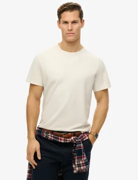 Superdry Men's Essentials T-shirt in Lockerer Passform Creme - Größe: XL - 29.99 - FashionsVida