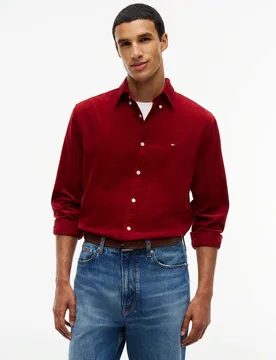 Regular Fit Corduroy Shirt Red male - Tommy hilfiger - FashionsVida