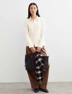 Collared Button Through Shirt Ivory female - Jaeger - FashionsVida