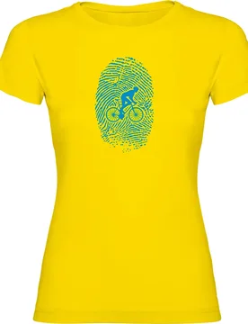 Maglietta A Maniche Corte Biker Fingerprint Yellow - Kruskis - FashionsVida
