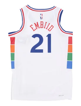 Canotta Basket Uomo Nba Dri Fit Swingman Jersey No 21 Joel Embiid Phi76e White/original Team Colors - NIKE NBA - FashionsVida