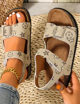 Sandalias de verano para mujer, estilo minimalista con punta abierta y planas, sandalias de estilo vacacional para mujer, sandalias cómodas para muje - Shein - FashionsVida