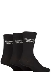 Mens and Women's 3 Pair Core Cotton Crew Socks Black 8.5-10 UK - Black - Size: 8.5-10 UK
