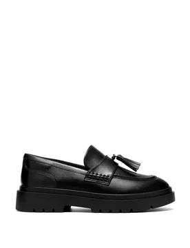 Leather Slip On Loafers (3-6 Large) Black Female - Clarks - FashionsVida