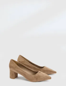 Women's Tiff Faux Suede High Block Heel Pointed Court Shoes in Beige Size: 8 - Beige - Size: 8 - Dorothy perkins - FashionsVida