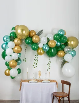 Tropisches Luftballonset mit Efeu Palmblättern und Fensterblatt 116-teilig bunt - ARTYFETES - FashionsVida