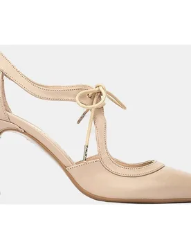 Zapatos de tacón de mujer de piel con cordones en color natural - Martinelli - FashionsVida