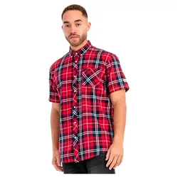 Chemise à Manches Courtes Brixworth Red / Dark Navy / White XL