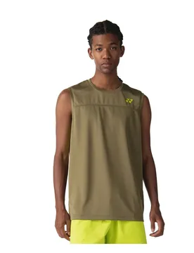 Yonex Sleeveless T-shirt Khaki S - Yonex - FashionsVida