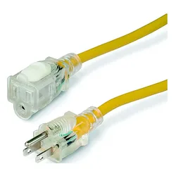 Lighted Locking Cable 7.6 M 15a 125v Yellow / Clear One Size unisex