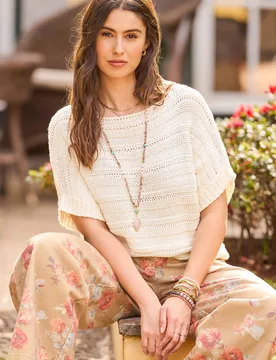 Women's Boat Neck Short Sleeve Knitted Jumper in Cream Size: 24 - Cream - Size: 24 - Joe browns - FashionsVida