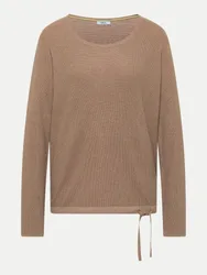 Strickpullover mit Tunnelzug am Saum Braun XXL
