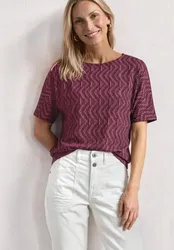 Shirt mit Boat Neck und Elastikbund female Pink