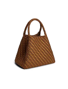 Tasche - Tote Bag STRIPE Medium camel Damen - MARREA - FashionsVida