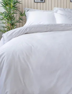 Thread Count Bamboo Duvet Cover White Double - White - Size: Double - Lazy Panda - FashionsVida