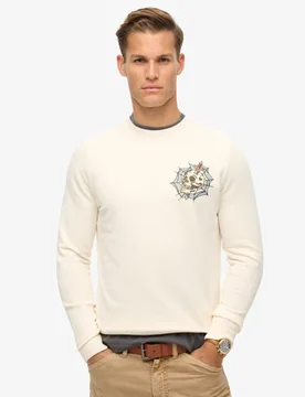 Superdry Herren Sweatshirt mit Tattoo-grafik Creme - Größe: S - 89.99 - FashionsVida