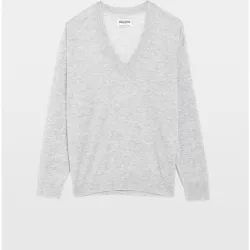 Zadig & Voltaire - Jersey de mujer 100% cachemira con cuello en v y manga larga oversize