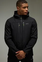 Mens Man Active Soft Shell Regular Fit Jacket - Black - Size Small