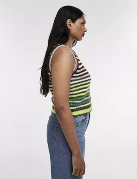 TSCARO STRIPE SL O-NECK VEST female - S - FashionsVida