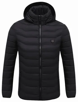 Hooded Heated Jacket Unisex - - Size: L - Anniou Clothing - FashionsVida