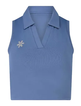 Heritage Ace Sleeveless Polo Silver Lake Blue L - Osaka - FashionsVida