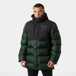 Men's Active Puffy Long Jacket Green XL - Dark Jungle Green - Male